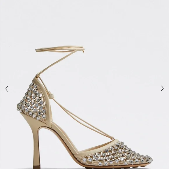 BOTTEGA VENETA Sparkle Stretch Lace-Up Sandal - Picture 2 of 9